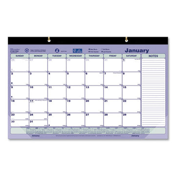 Brownline® Monthly Desk Pad Calendar, 17.75 X 10.88, White-blue-green Sheets, Black Binding, Clear Corners, 12-month (jan To Dec): 2022 freeshipping - TVN Wholesale